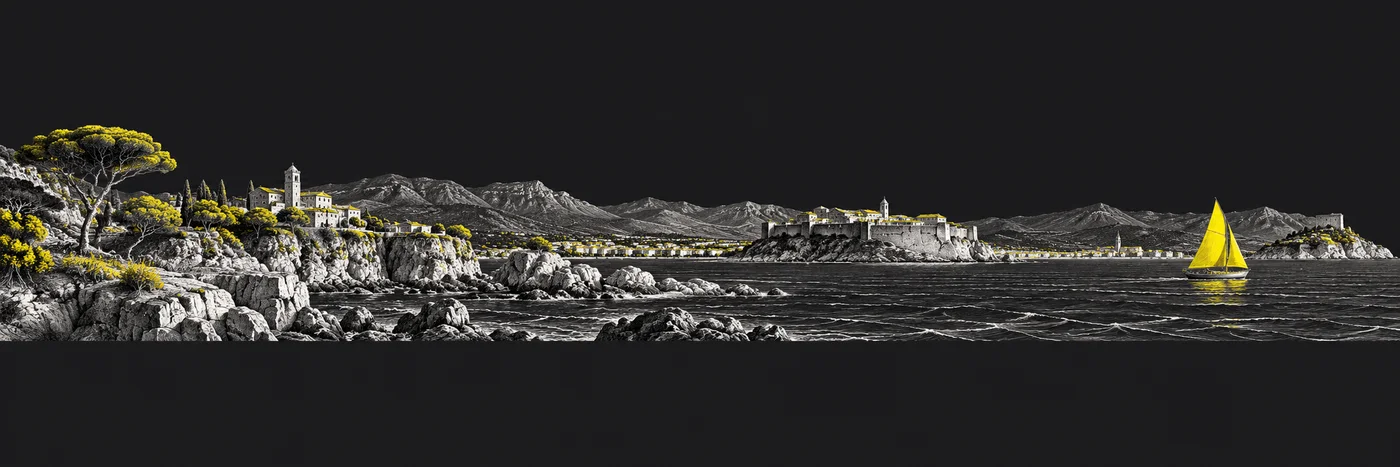 Côte méditerranéenne et voile jaune