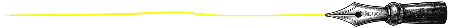 Pointe de plume et fin trait jaune
